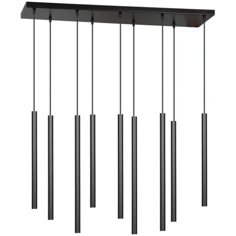 Suspension Emibig Selter métal noir 9 lumières G9 IP20