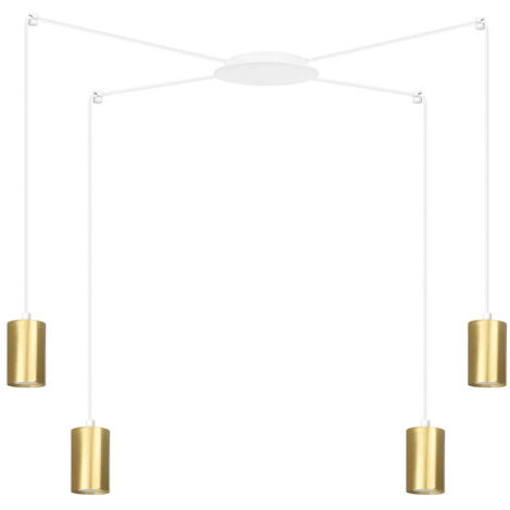 Suspension Emibig Traker 4xGU10 blanc/doré réglable