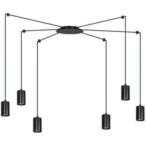 Suspension Emibig Traker 6xGU10 noire spots LED réglable