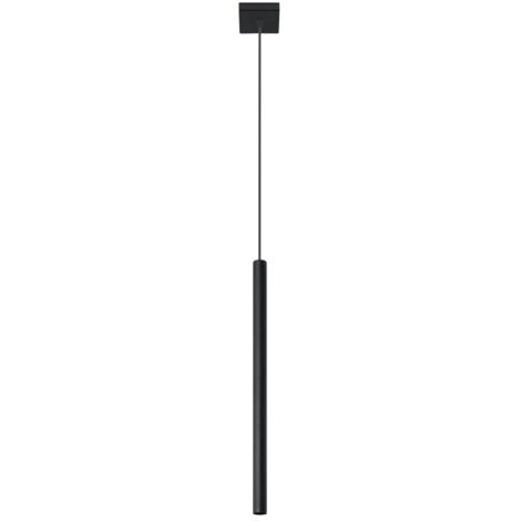 Suspension en acier noir 1xG9 – Abat-jour cylindrique 50x25cm – Hauteur réglable jusqu'à 100cm – Compatible ampoules LED dimmables – Sollux