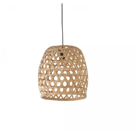 Suspension en bambou Ø 42 cm – Hauteur 43 cm – Cordon 150 cm – Culot E27 – Fabrication artisanale – Lumière douce et chaleureuse – Meubletmoi