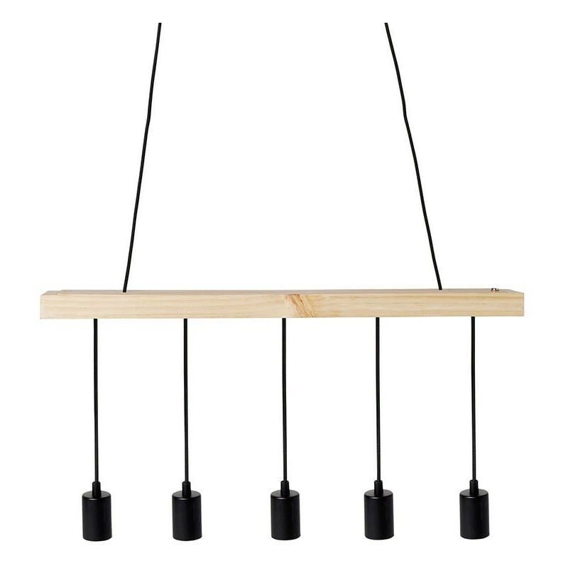 Suspension barre en bois 5 cordons simples Ostaria