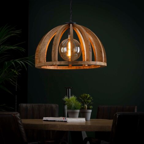 Suspension en bois naturel de manguier 1 lampes MONGO