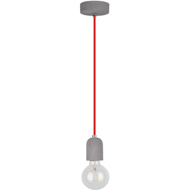 Suspension en Béton Gris Design Cylindre arrondi 1 Ampoule AMORY Suspension en Béton Gris Design Cylindre arrondi 1 Ampoule AMORY