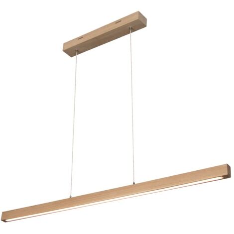 Suspension en Chêne Huilé Design Contemporain avec Variateur Tactile SMAL 1 LED