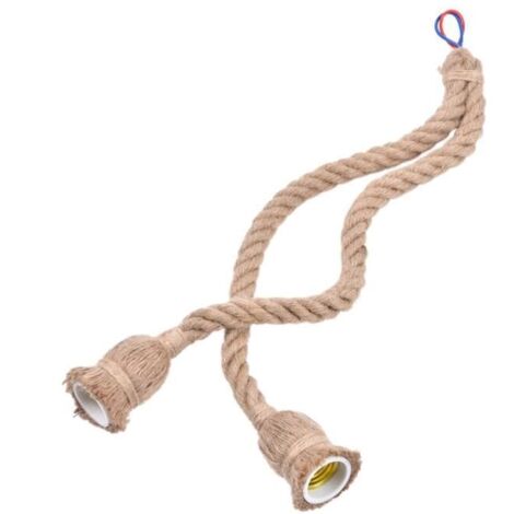 Suspension en corde de chanvre - TMISHION - E27 - Style Vintage - 1 m - Double tête