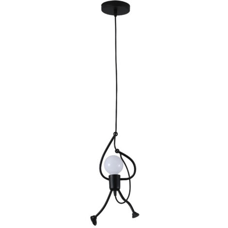 Suspension en fer forgé en forme humaine  Décoration personnalisée style industriel rétro  Suspension créative en fer forgé faite main (longueur de chaîne ajustable)