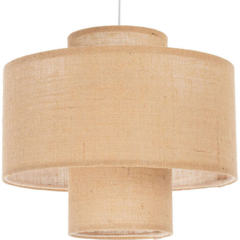 Suspension en jute et lin style naturel pour salon ou chambre - Beige sable naturel jute et lin