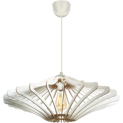 Suspension en MDF 59 cm – Hauteur 55 cm – Compatible ampoule E27 jusqu'à 60 W – Design moderne pour intérieur élégant – Ozaia