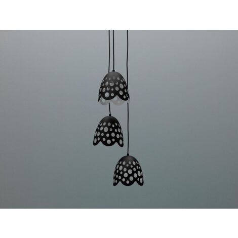 Suspension en métal avec abat-jour noir D19,5xD19,5x125h cm