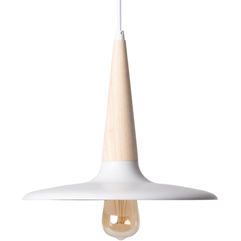 Efectoled - Suspension en Métal et Bois Bekasi Blanc