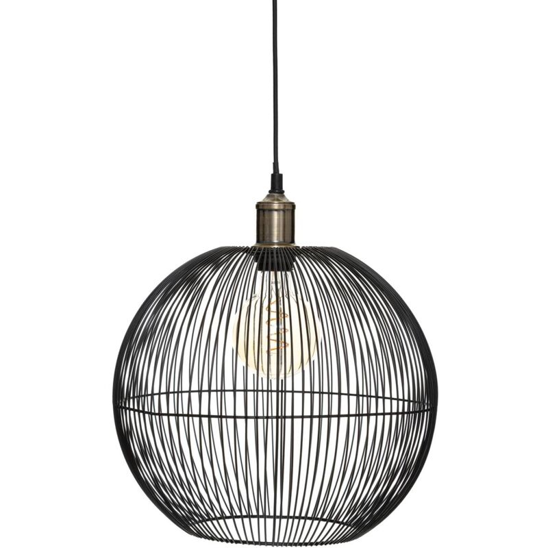 Atmosphera - Suspension Noa métal noir D34cm créateur d'intérieur