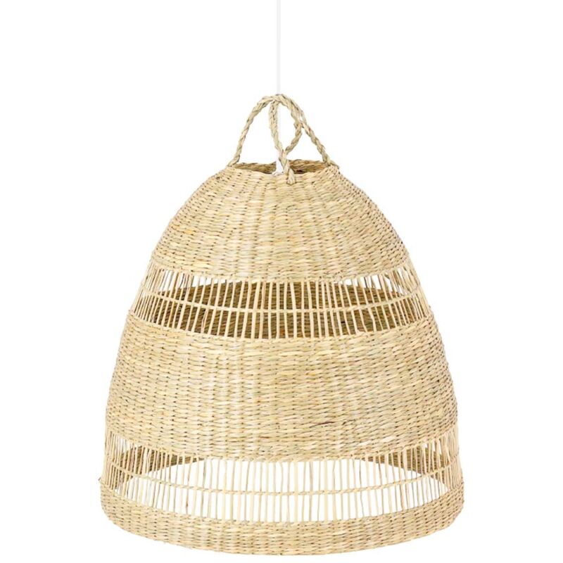 Suspension en osier 'Ikken' - Blanc boho chic