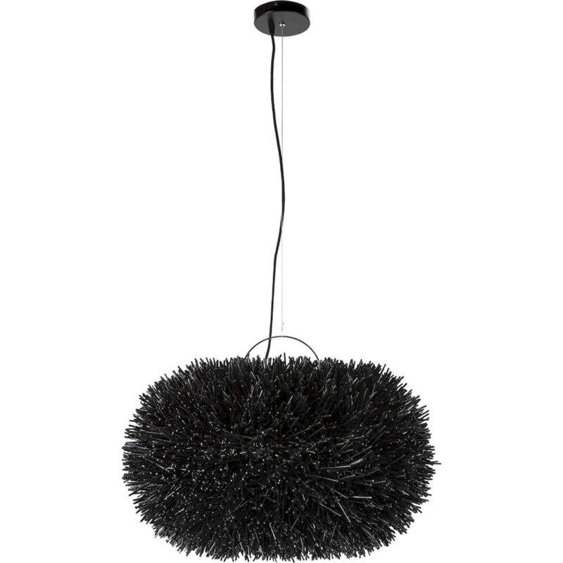Suspension en rotin noir design contemporain pour salon élégant - noir profond rotin Suspension en rotin noir design contemporain pour salon élégant - noir profond rotin