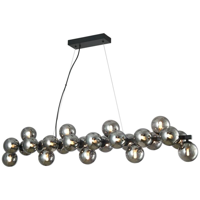 Lucande - Suspension en verre à intensité variable 'Naelen' en métal pour salon & salle à manger