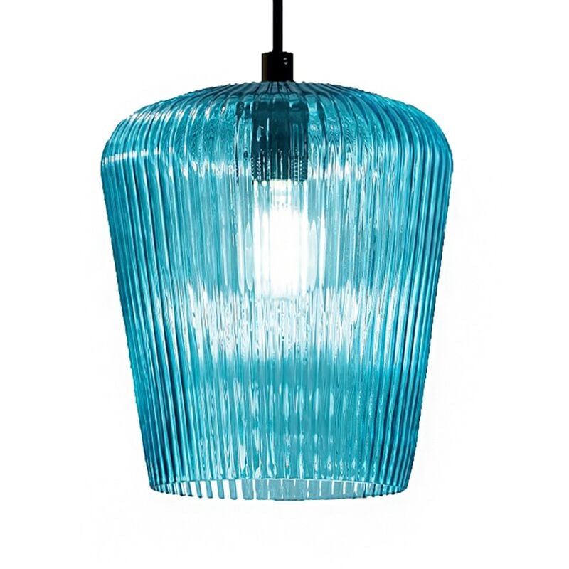 Suspension en verre bleu Gea Luce numa e27 plafonnier moderne led
