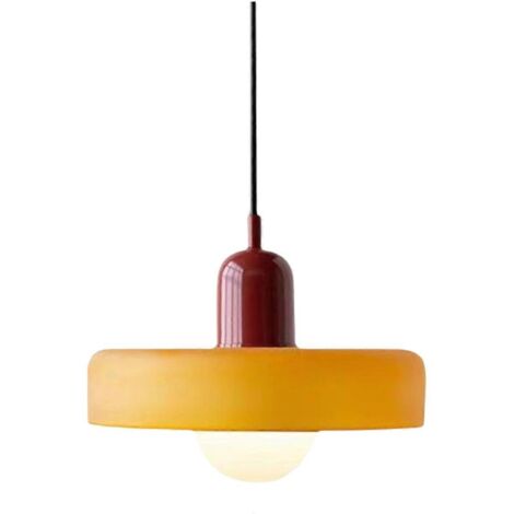 Suspension en verre, lampe décorative pour la maison, luminaires d'éclairage B-Orange-