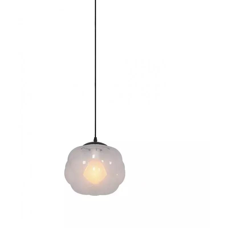 Meubletmoi - Suspension boule nuage en verre opaque d. 24 cm en - bubble