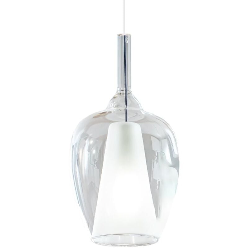 Suspension en verre transparent Gea Luce ofelia s10 e27 plafonnier led