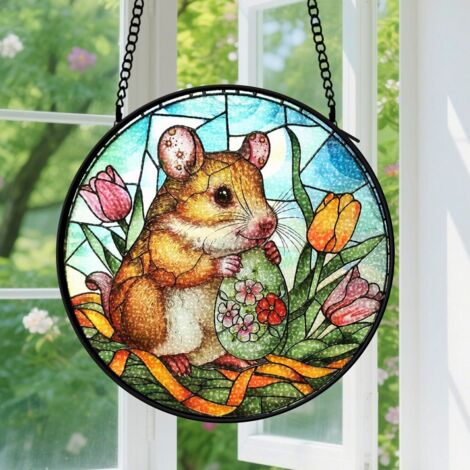 Suspension en vitrail, attrape-soleil artistique élégant, décoration jardin fenêtre, cadeau Fête des Mères, Noël pour femme, maman, amie 9cm
