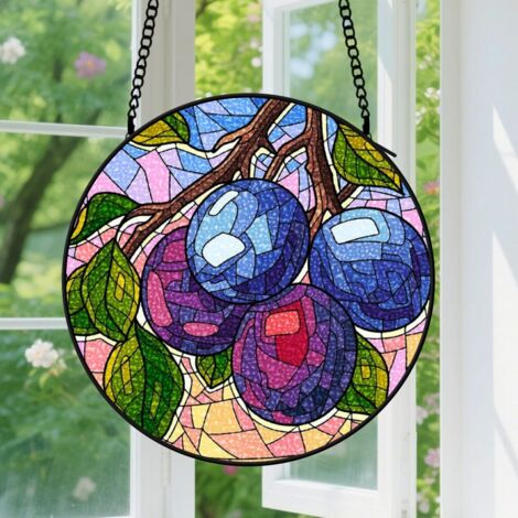 Suspension en vitrail, attrape-soleil coloré artistique, décoration maison intérieure, cadeau Fête des Mères, Anniversaire pour femme, maman 15 cm