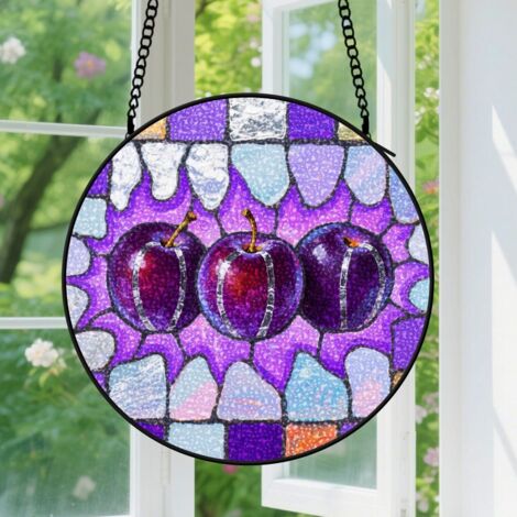Suspension en vitrail - Attrape-soleil élégant unique, décoration intérieure fenêtre, cadeau Fête des Mères, Fête des Pères pour femme, homme 15 cm