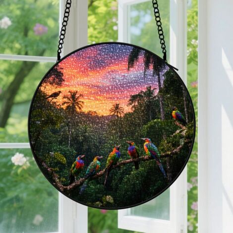 Suspension en vitrail, attrape-soleil unique coloré, décoration intérieure maison, cadeau Noël, Fête des Pères pour homme, femme, maman 9cm