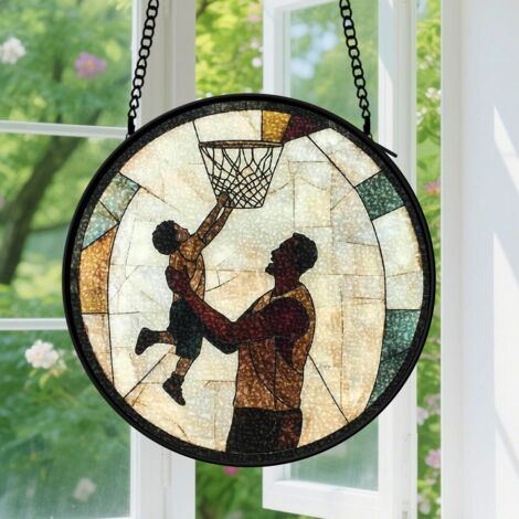 Suspension en vitrail - Attrape-soleil unique en verre, décoration jardin maison, cadeau Anniversaire pour femme, homme, professeur 9cm