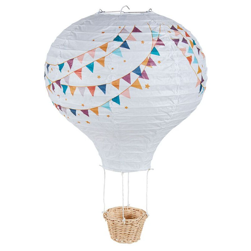Ostaria - Suspension enfant Montgolfière papier blanc