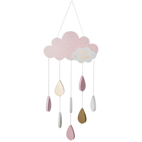 Berceau de bébé Mobile Carillon éolien en bois suspendu lit cloche nuages  bébé plafond cadeau Gi Mobile pépinière pour bébé décoration de bébé :  : Bébé et Puériculture