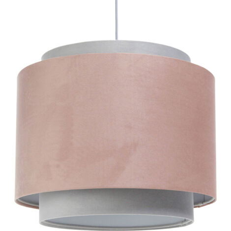 Suspension enfant tissu poudré rose lumière douce chambre fille - Rose poudré avec dessous beige crème