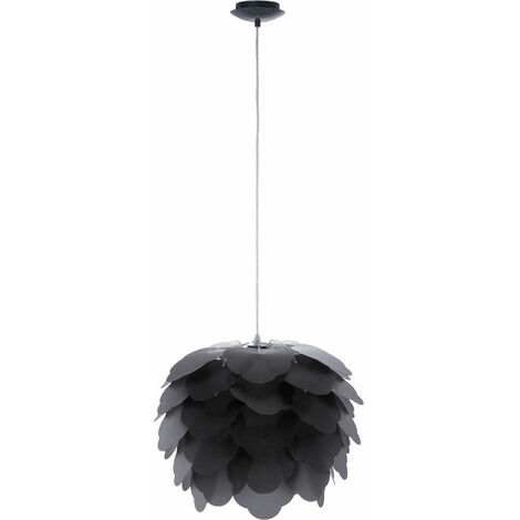 Suspension enfichable fleur anthracite suspension chambre d'amis couloir Eglo Filetta 92989