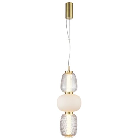 Suspension Eris Italux double verre doré LED 28W 3000K
