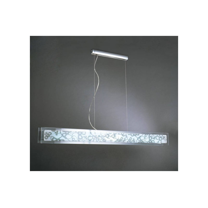 09diyas - Suspension Euphoria 2 Ampoules T5 Wire, chrome poli/blanc verre opal - Chrome