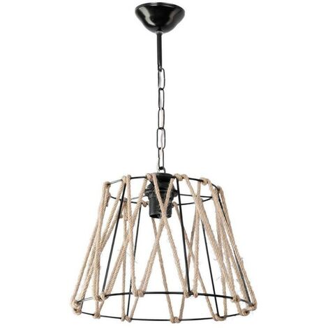 Suspension Evren ASZ0881 métal noir et corde