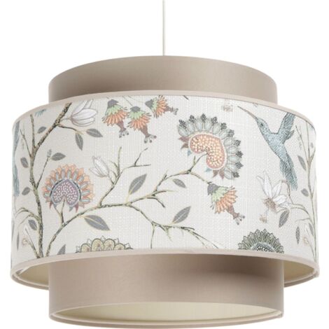 Suspension Extérieur à motifs fleuri, intérieur crème - Fleuri, crème