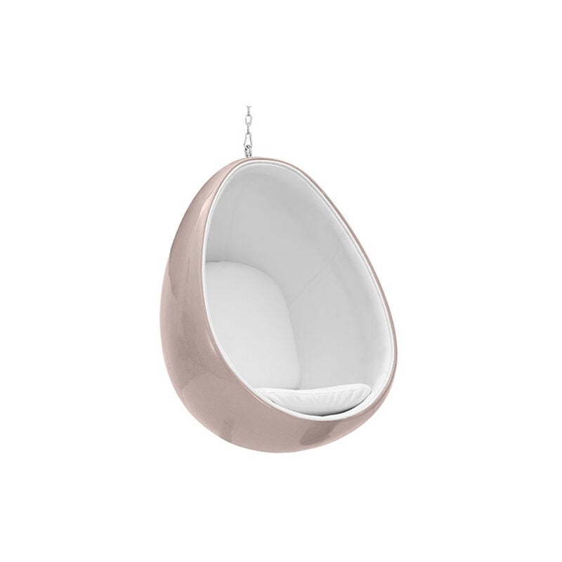 Privatefloor - Hanging Egg Design Armchair - Upholstered in Fabric - Eny Metallic bronze