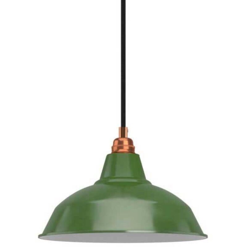 creative cables - Lampe suspendue fabriquée en Italie avec câble textile, abat-jour Bistrot et garniture métallique creative cables - Lampe suspendue fabriquée en Italie avec câble textile, abat-jour Bistrot et garniture métallique