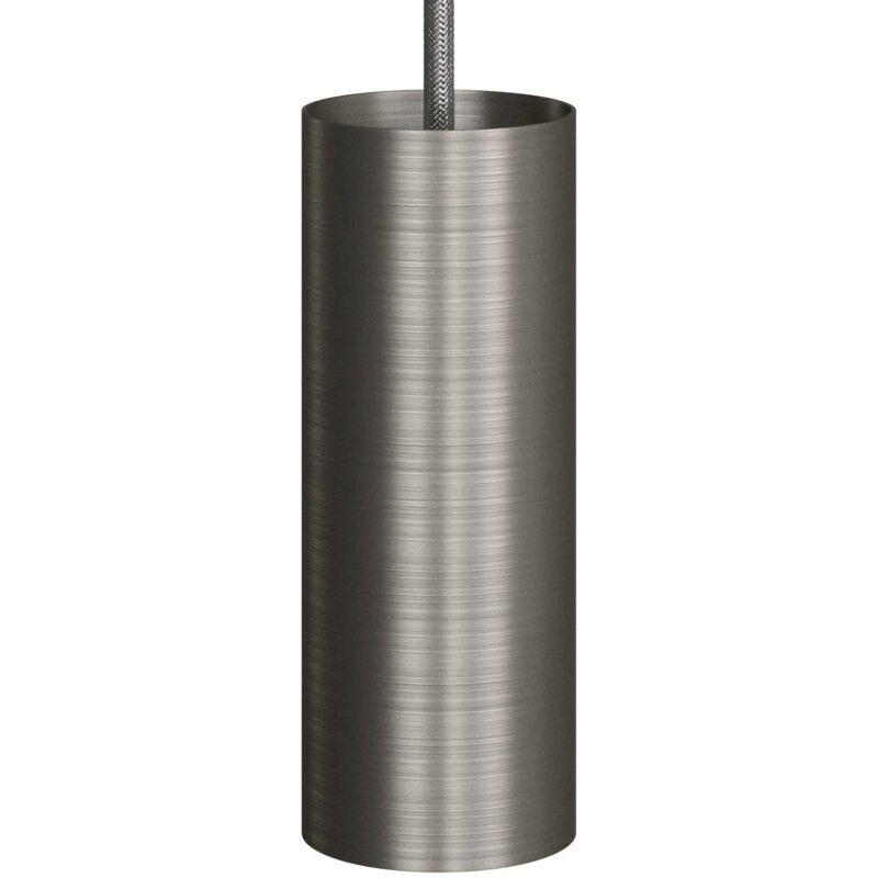 creative cables - Lampe suspendue avec câble textile, abat-jour Tub-E14 et garniture métallique creative cables - Lampe suspendue avec câble textile, abat-jour Tub-E14 et garniture métallique