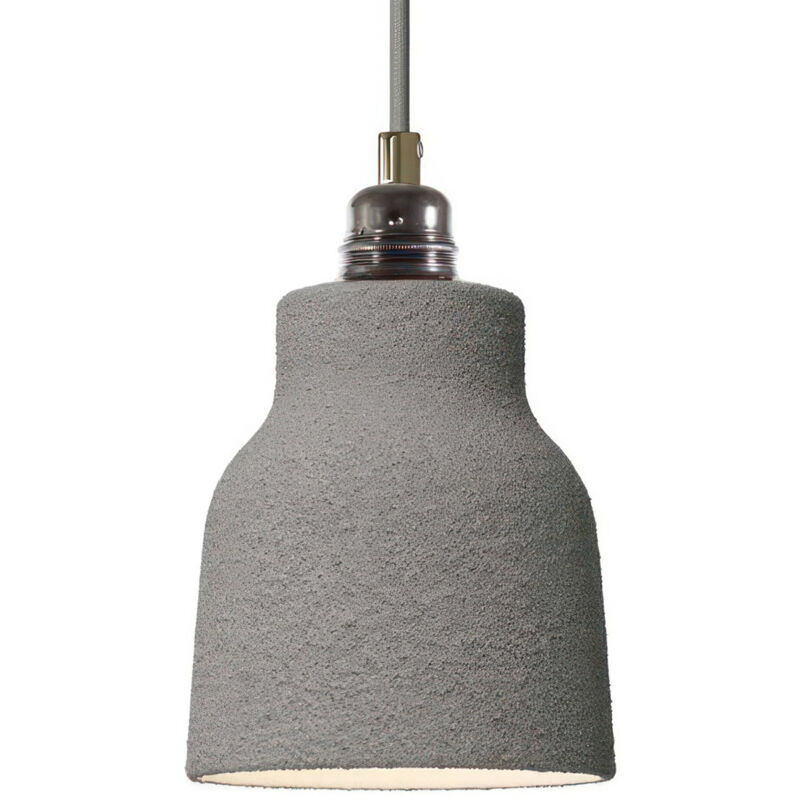 creative cables - Lampe suspendue fabriquée en Italie avec câble textile, abat-jour en céramique, vase et garniture métallique creative cables - Lampe suspendue fabriquée en Italie avec câble textile, abat-jour en céramique, vase et garniture métallique