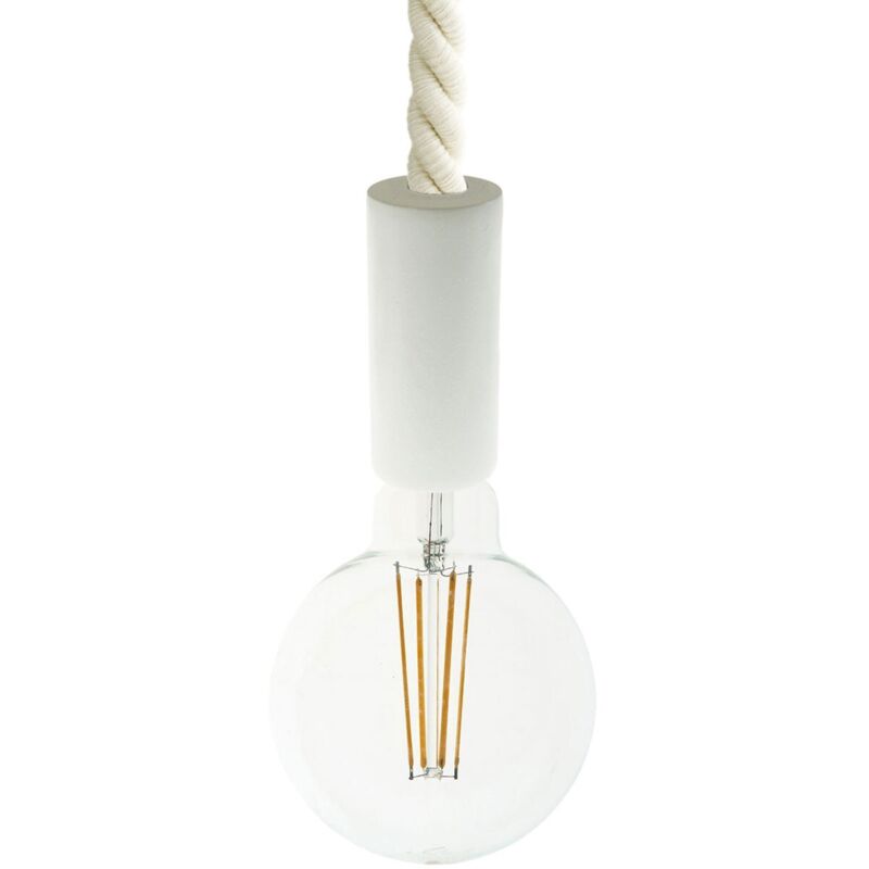 creative cables - Lampe suspendue fabriquée en Italie avec cordon nautique 2XL 24 mm et garniture en bois peint creative cables - Lampe suspendue fabriquée en Italie avec cordon nautique 2XL 24 mm et garniture en bois peint