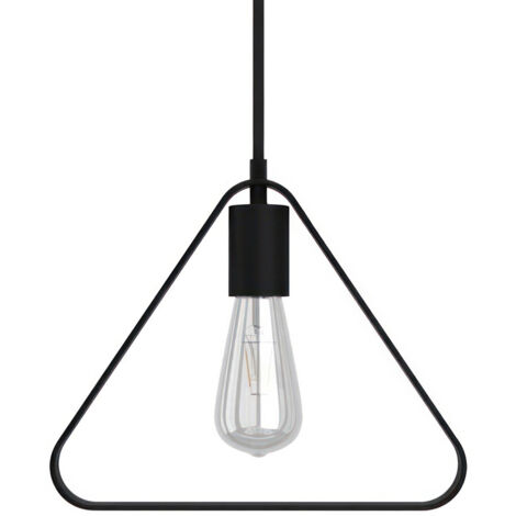 Suspension fabriquée en Italie avec câble textile, abat-jour Duedì Apex et finition en métal - complète avec ampoule  Avec ampoule - Noir - Matter ON/OFF