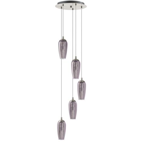 Suspension Fársala Ø 35 cm en noir et transparent, clair