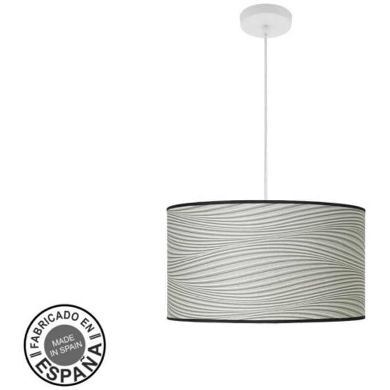Fabrilamp - Suspension Fashion 2xe27 blanc/gris regx40x40cm avec diffuseur