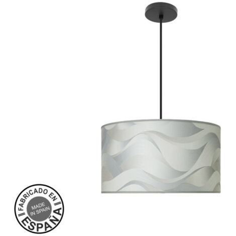 Suspension Fashion 2xe27 Noir/gris vague Regx40x40cm C/diffuseur