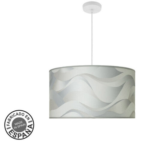 Suspension Fashion 3xe27 Blanc/gris vague Regx50x50cm C/diffuseur