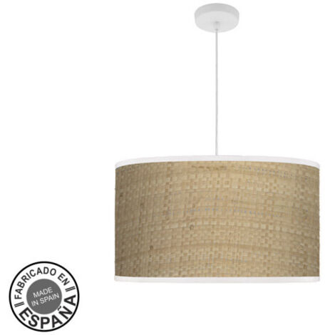 Suspension Fashion 3xe27 Blanc/Roseau Clair Regx50x50cm C/diffuseur