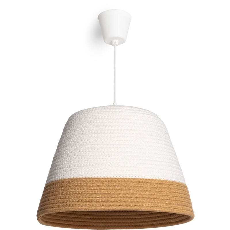 Ledkia - Suspension Fibres Naturelles Begonia Blanc