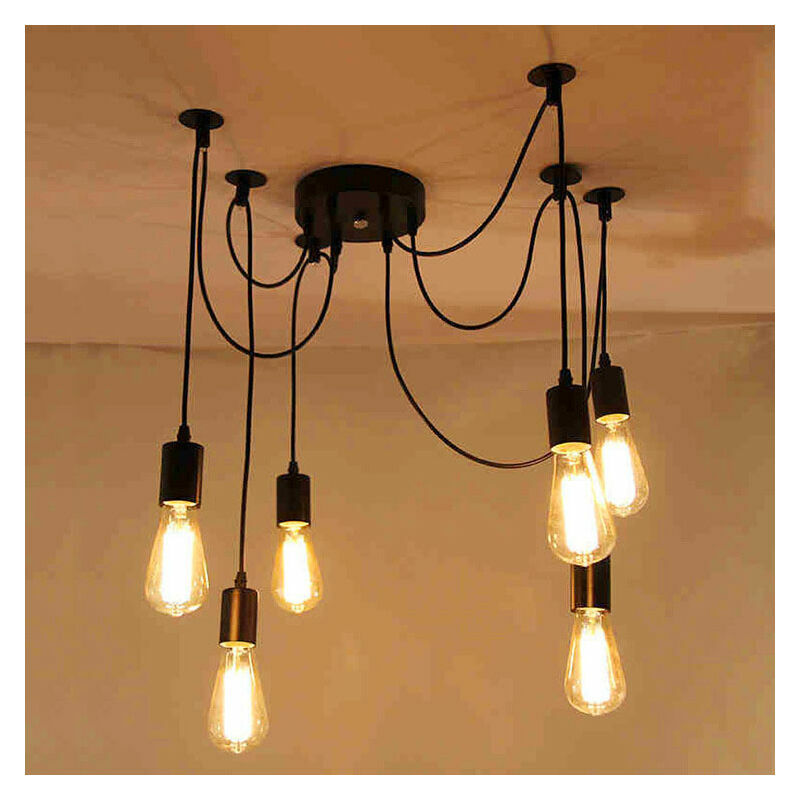 Suspension Filaire - 6 x E27 Douille - Retro Lustre Suspensi