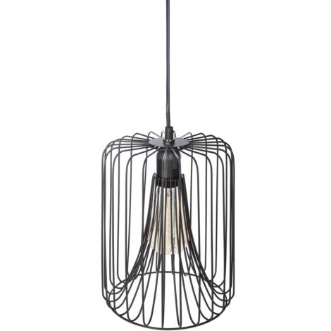 Suspension filaire Egio métal noir D20cm - Atmosphera créateur d'intérieur